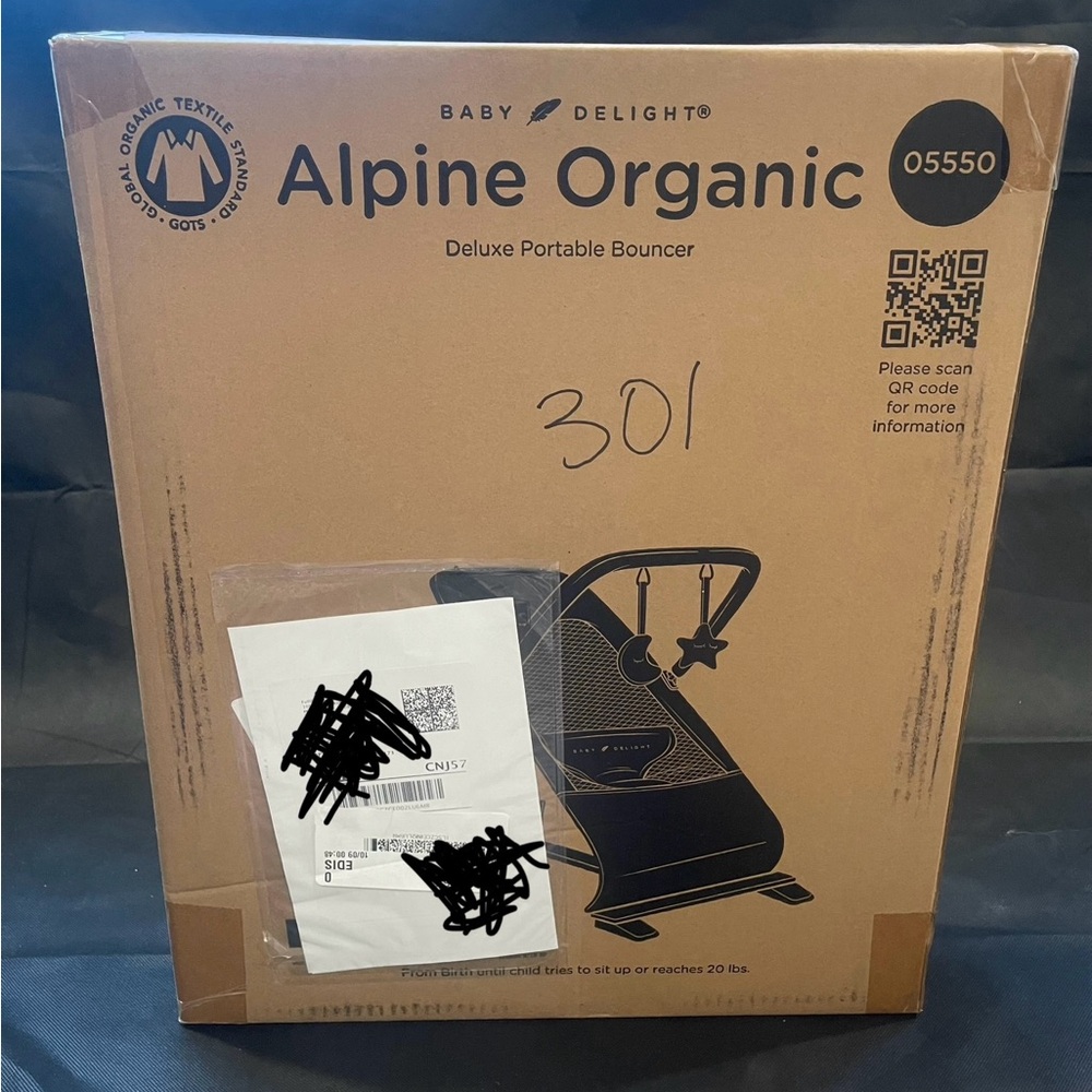 Baby Delight Alpine Deluxe Portable Bouncer Color Organic Oak